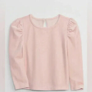 Gap Velour puff sleeve top 2T misty pink rose